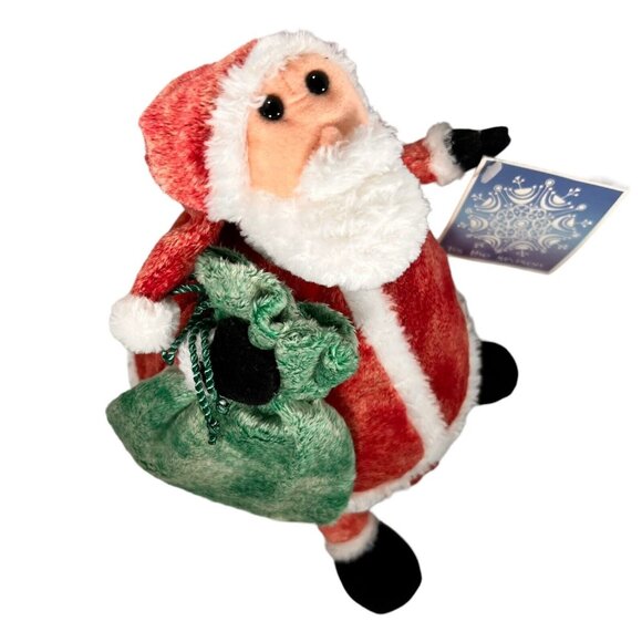 Commonwealth Plush 2001 Santa Claus Stuffed Plump Round Toy Sack Chubby Tags - Picture 5 of 10
